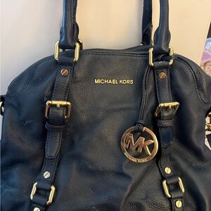 Michael Kors Navy Leather Shoulder Bag